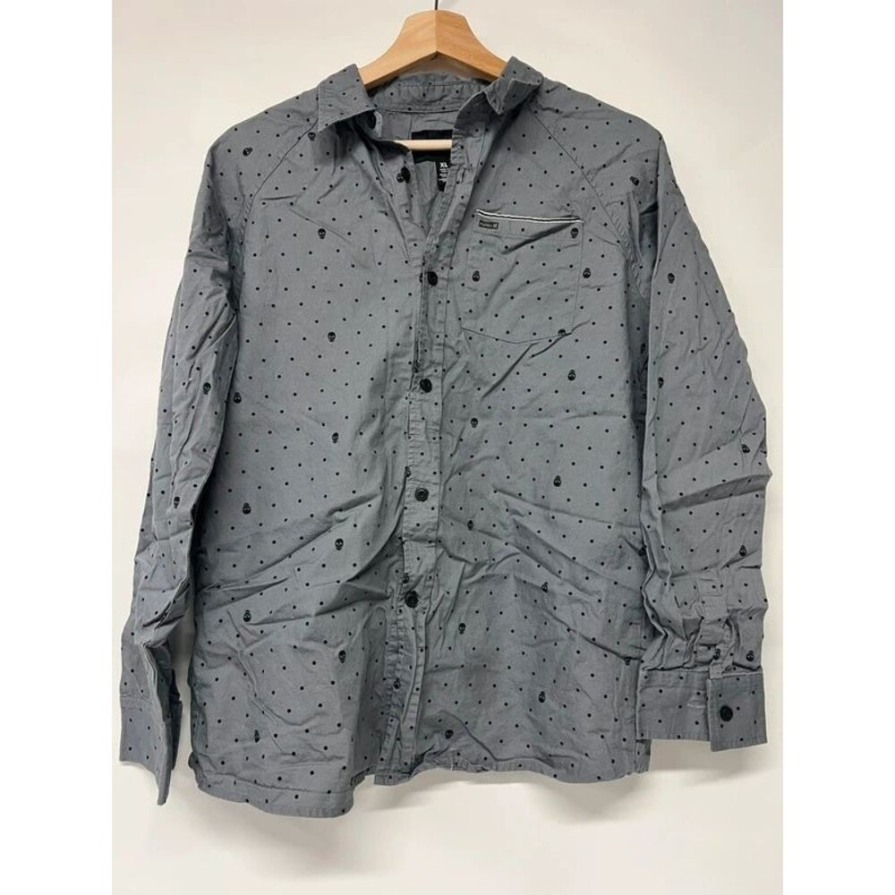 Youth boys button up skulls XL